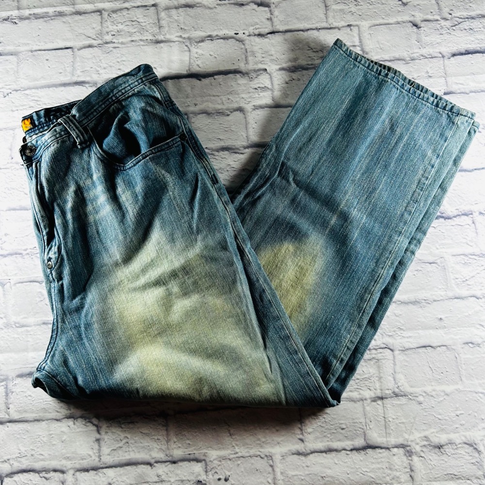 Akademiks Baggy Jeans Mens 42 Light Wash Y2K 9th Ters Union Streetwear Denim